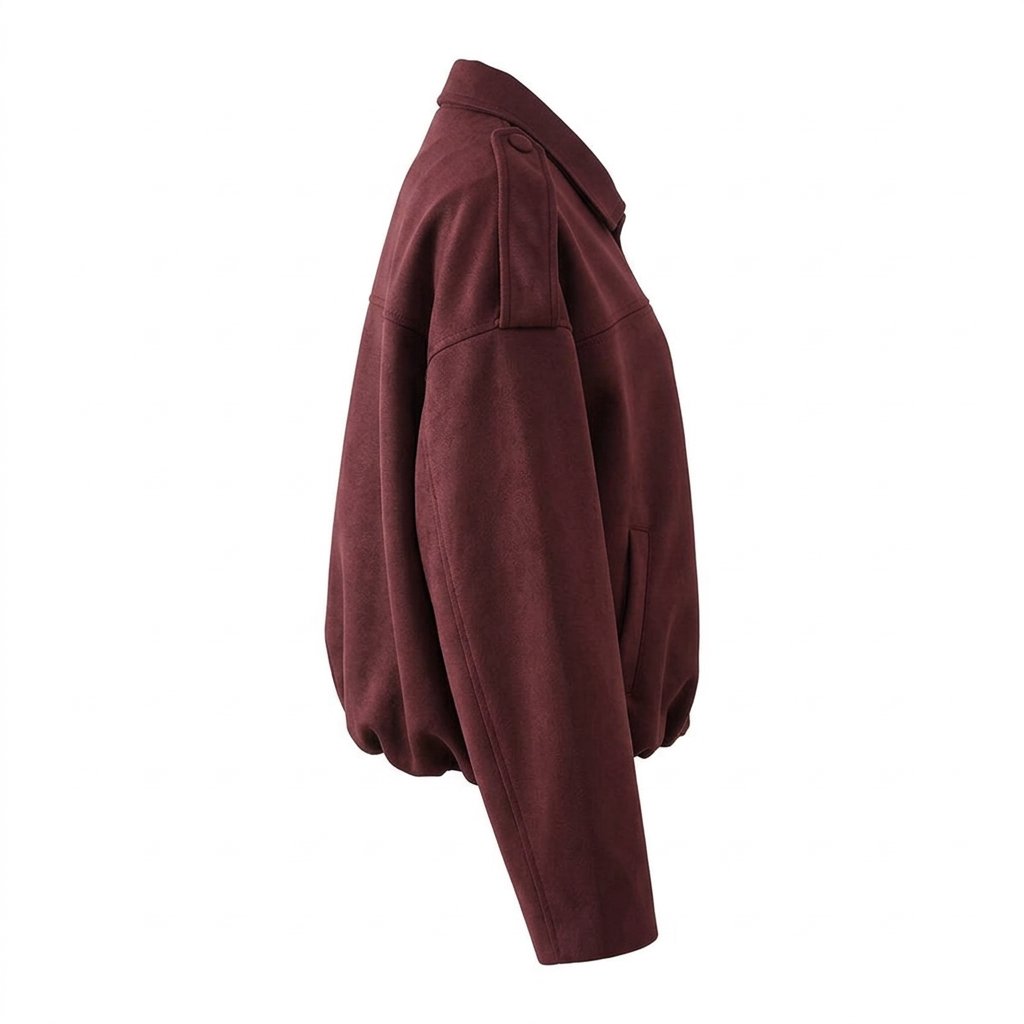 Victoria | Women's Oversized Faux Suede Bomber Jacket