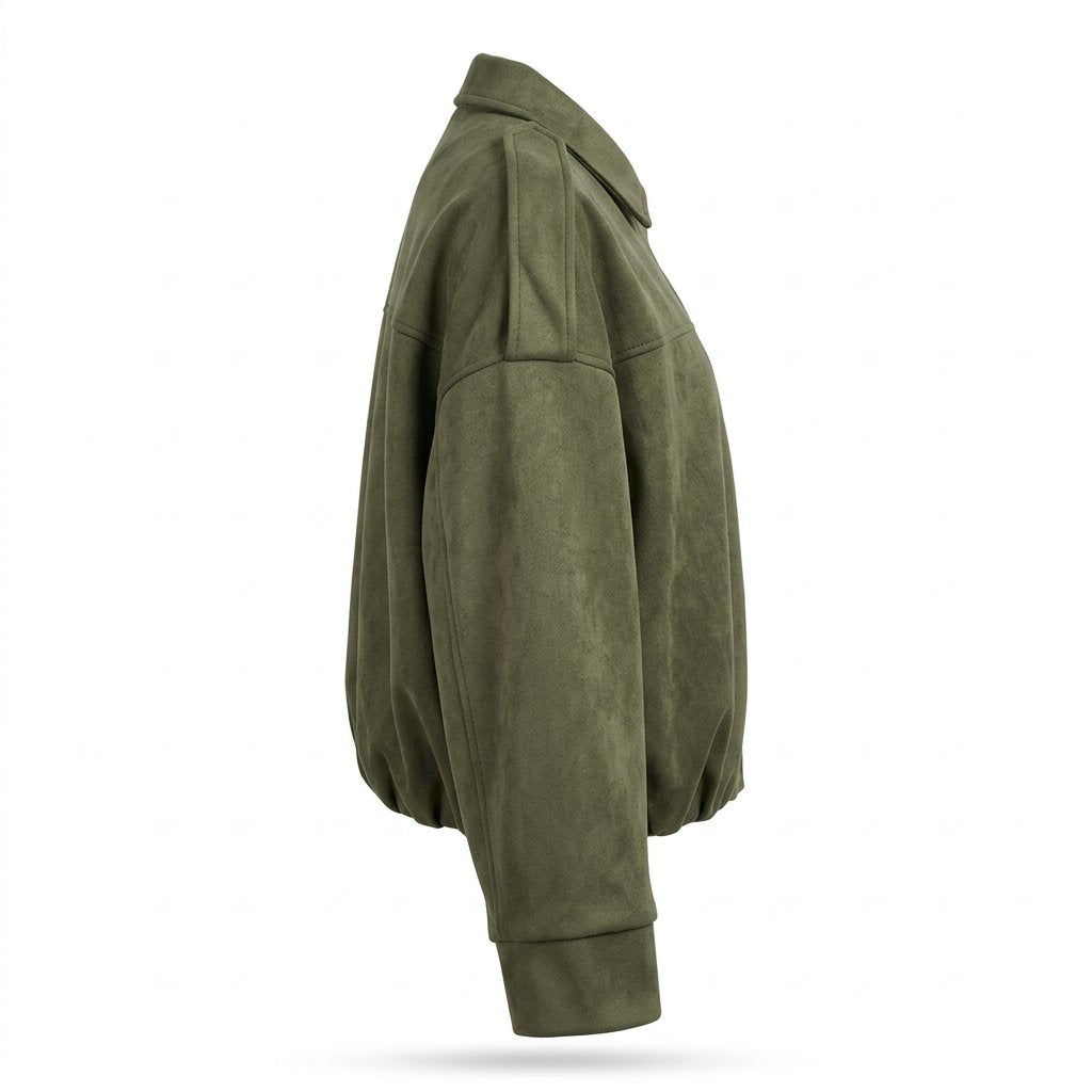 Victoria | Women's Oversized Faux Suede Bomber Jacket