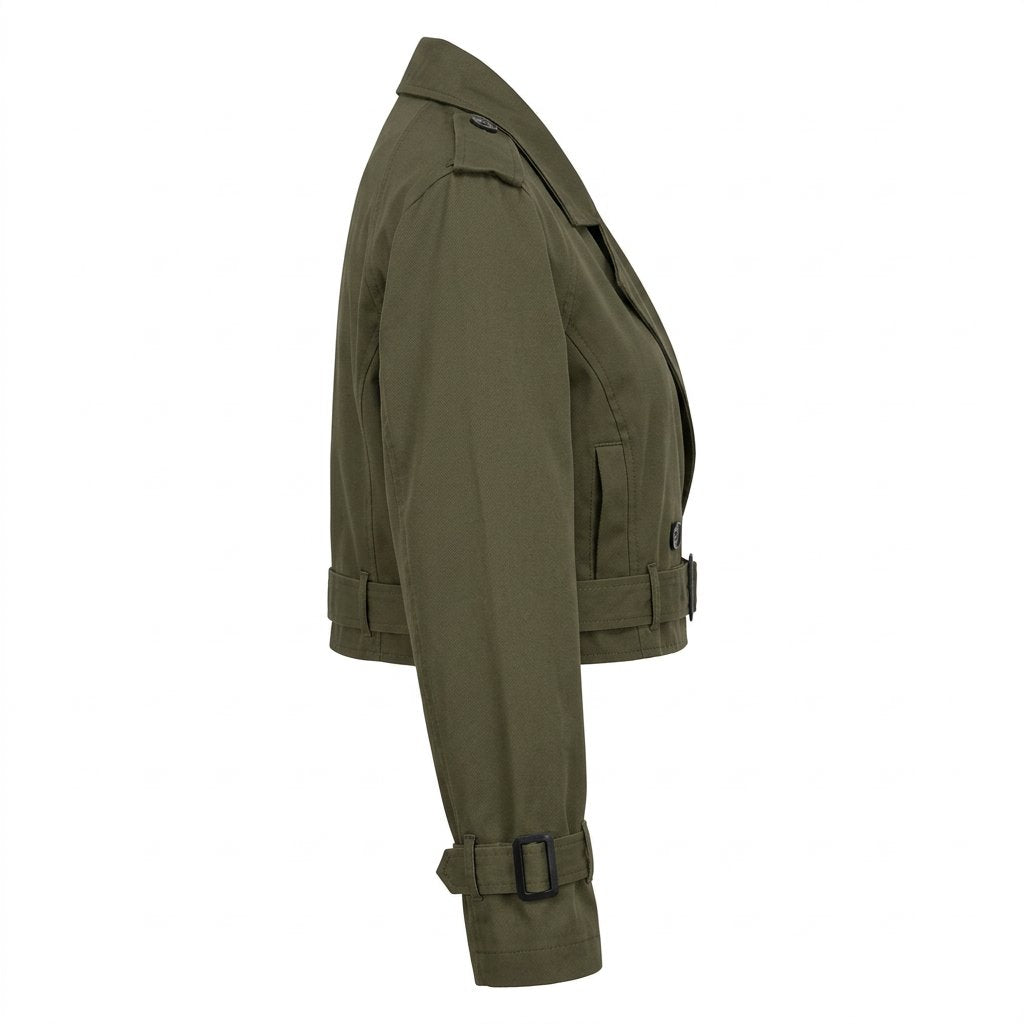 Amelie | Women's Cropped Double Breasted Trench Coat