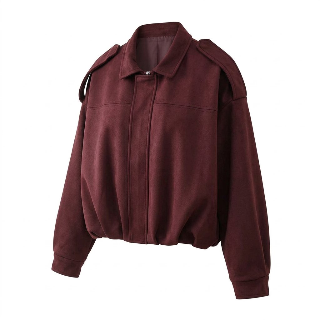 Victoria | Women's Oversized Faux Suede Bomber Jacket
