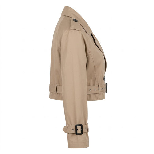 Amelie | Women's Cropped Double Breasted Trench Coat