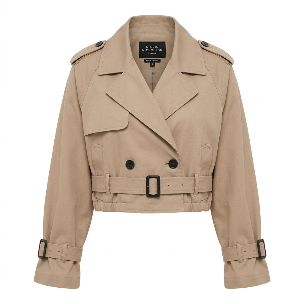 Amelie | Women's Cropped Double Breasted Trench Coat