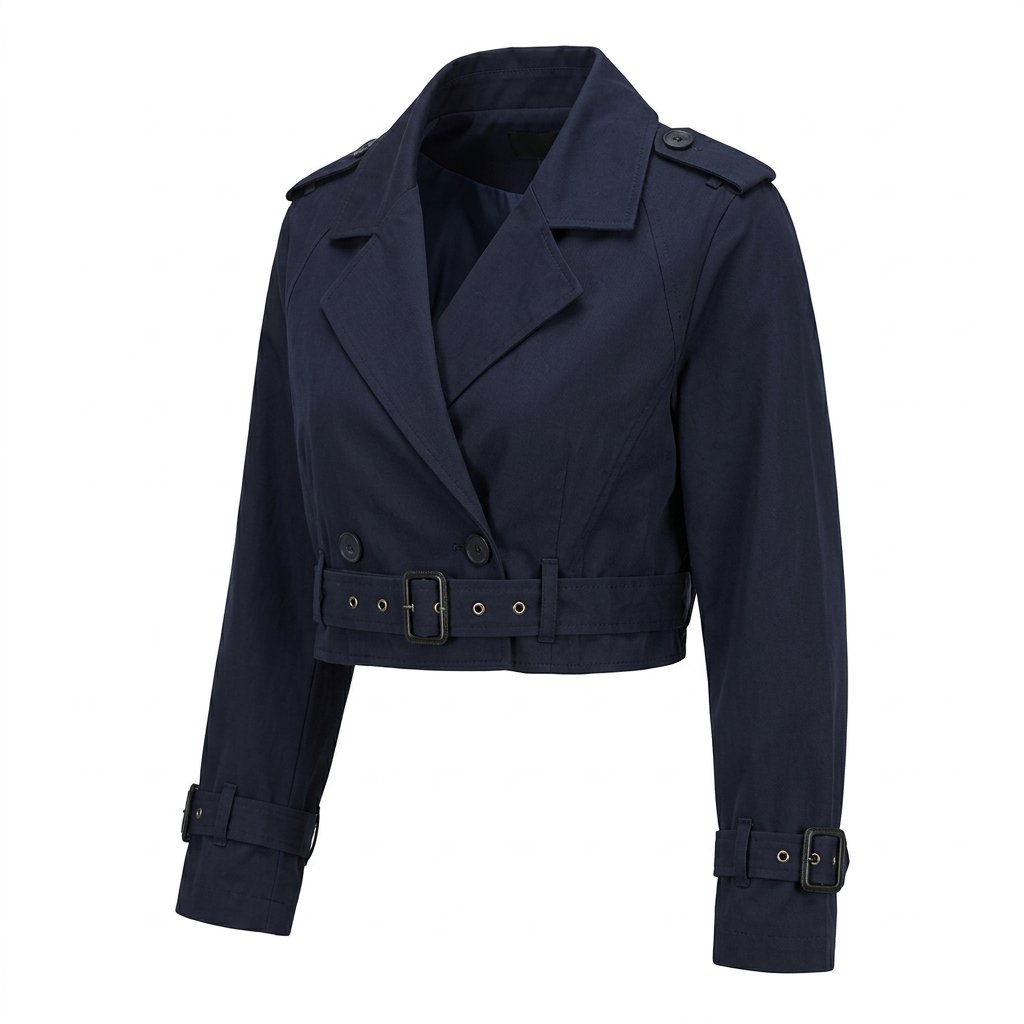 Amelie | Women's Cropped Double Breasted Trench Coat