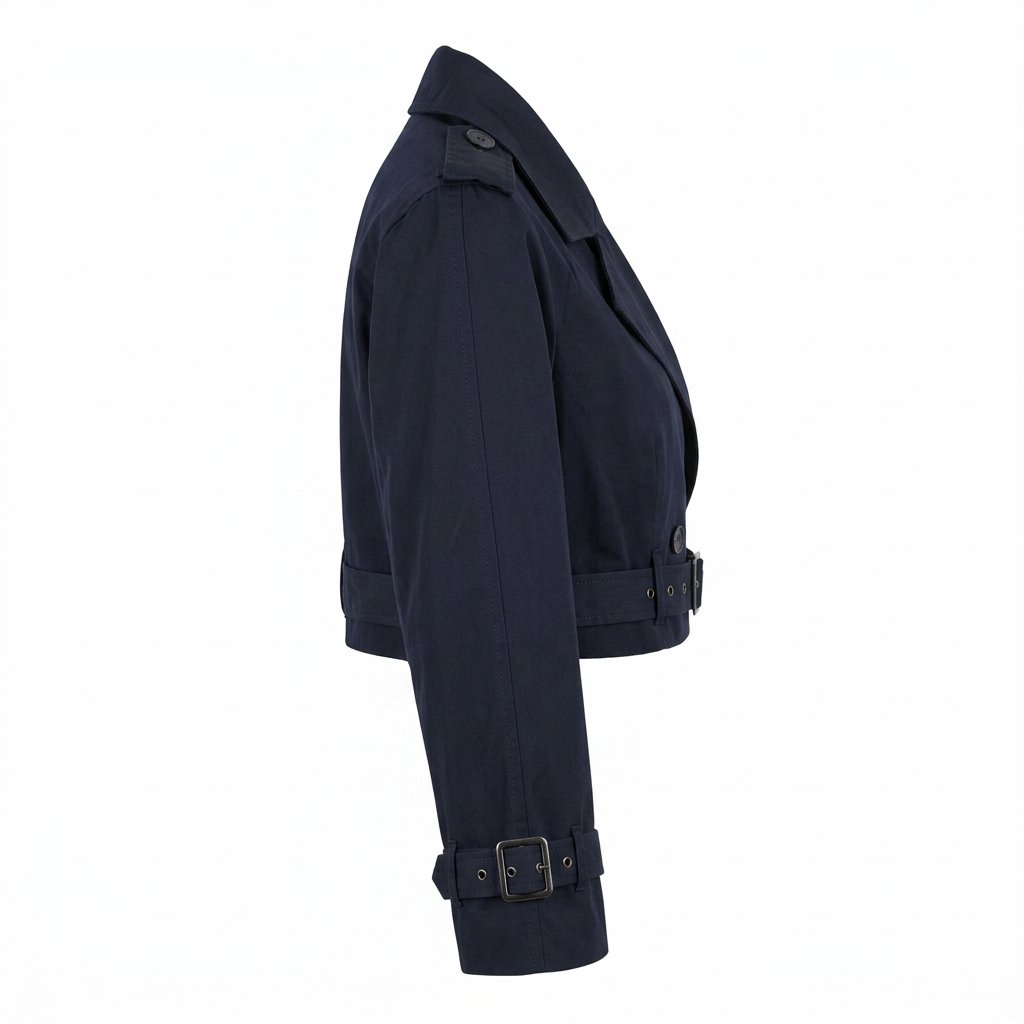 Amelie | Women's Cropped Double Breasted Trench Coat