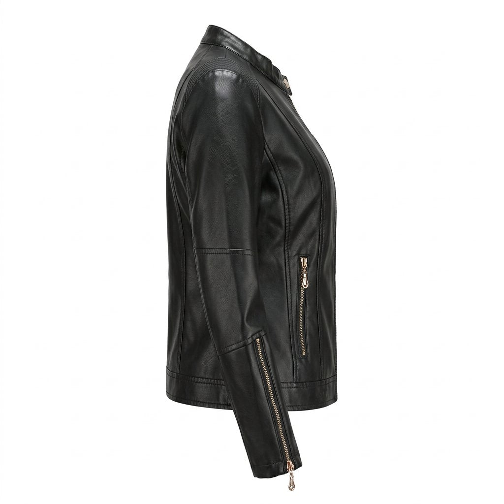 Reese | Women's Faux Leather Biker Jacket